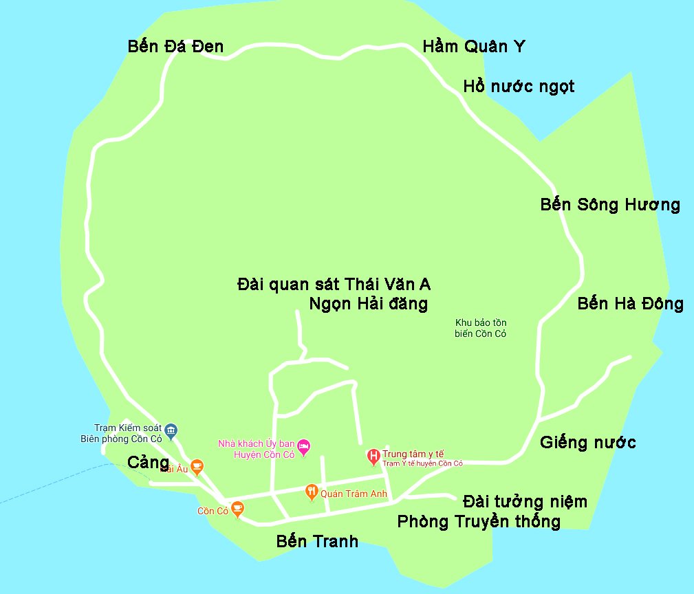 Bản đồ du lịch Đảo Cồn Cỏ